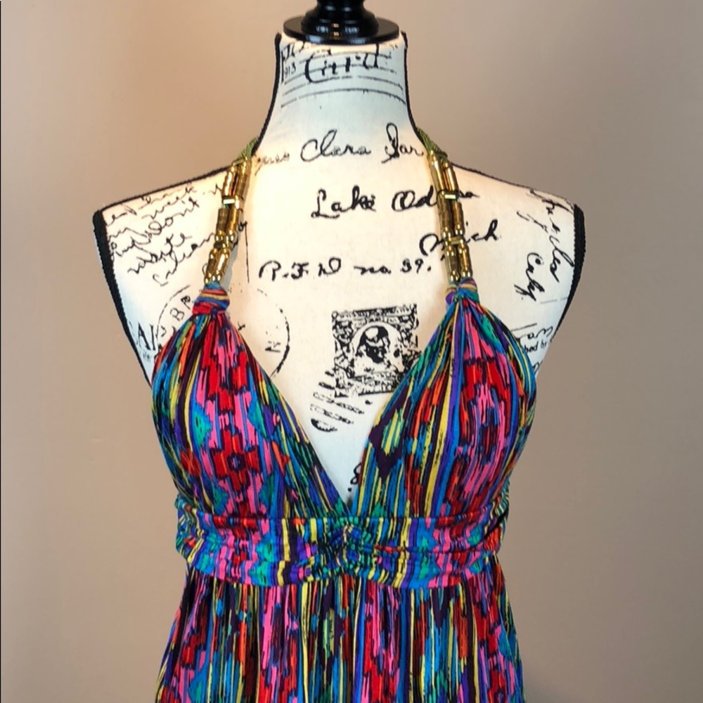 t-bags Los Angeles Rainbow Halter Maxi Dress - Picture 2 of 8